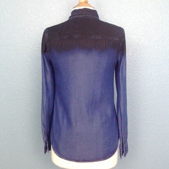 MNG Jeans Mango Waxed Chambray Ombre Top - Picture 4 of 4